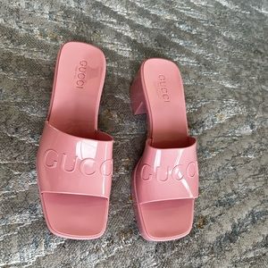 Gucci Wild Rose Platform Heels